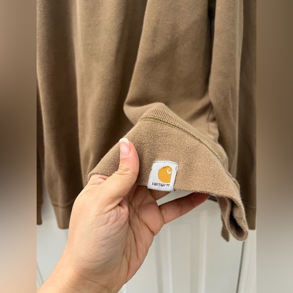 Carhartt Tan/Light Brown 3/4 zip knit sweatshirt Size 2XL - Picture 3 of 7